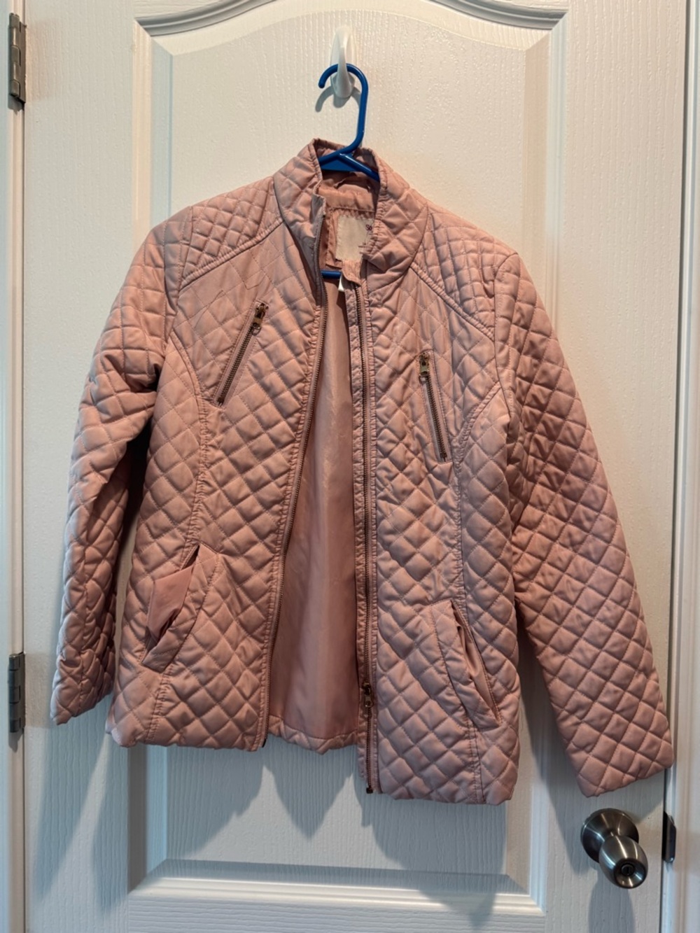 SO Quilted Light Pink Puffer Jacket
